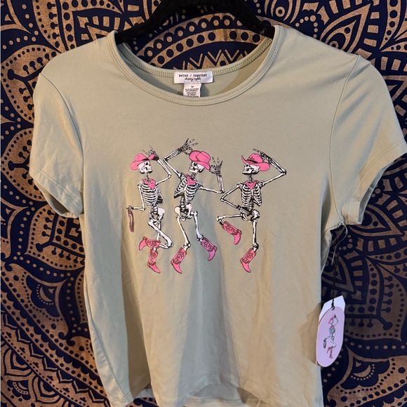 Better Together Pink Skeleton Graphic Tee and Plaid Skirt Set - Picture 5 of 6